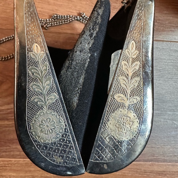 Vintage mix metal brass silver bronze crossbody bag clutch purse fish seahorse - Picture 8 of 14